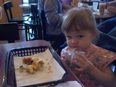Em at breakfast