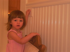 Emily likes to play with the light switch in my room